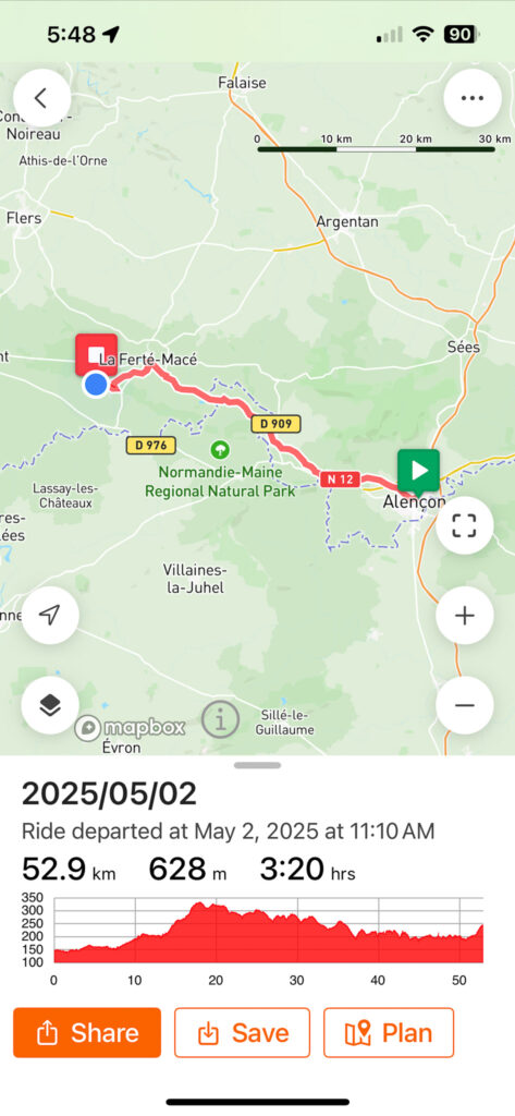 Alencon to Ferte-Mace to Bagnoles de l’Orne May 2